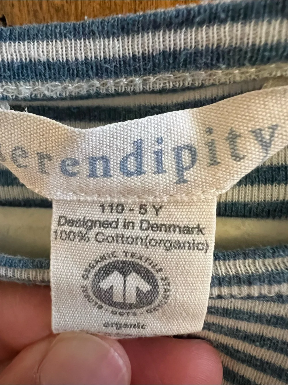 Serendipity - Striped Long Sleeve Tee and pants Set in Blue and White - 5Y